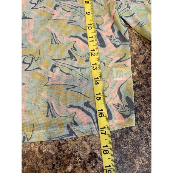 Pacsun NEW Pink Purple Semi Sheer Watercolor Print Long Sleeve Small - Picture 6 of 6